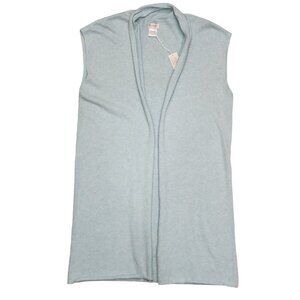 Top it Off Cashmere Blend Long Vest Blue Womens OS Coastal Grandma Beachy NEW